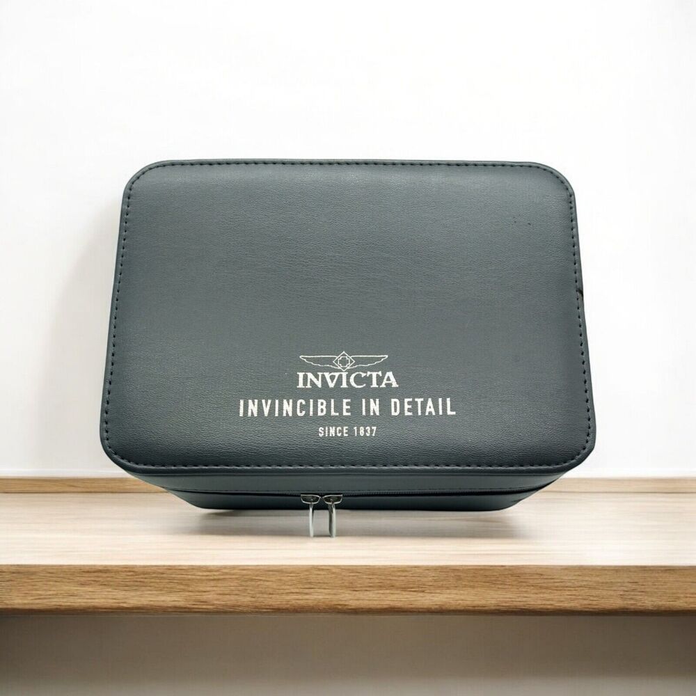 Invicta Gray Double Watch Jewelry Travel Case Double Zip